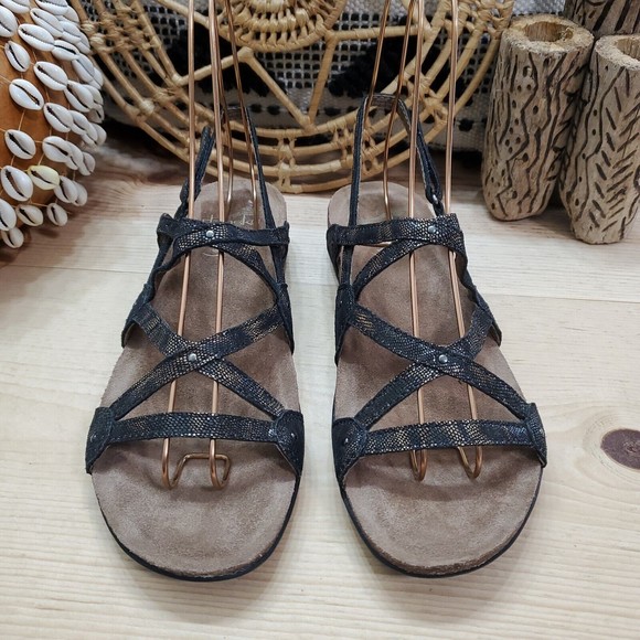 Dansko Jovie Slingback Coffee Swirl Sandals Snake Cork Sole Leather Women 8.5-9 - Picture 2 of 13